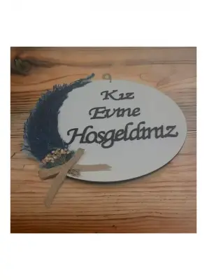 Ebruli Sanat Tasarım Kız Evine Hoşgeldiniz Kapı Süsü - 1