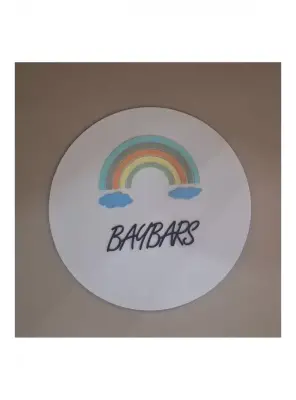 Ebruli Sanat Tasarım Rainbow Desenli Özel Tasarım Çocuk Odası Kapı Süsü Ve Duvar Süsü - 1