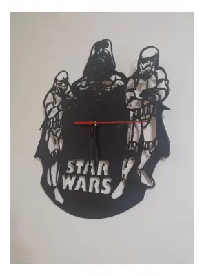 Ebruli Sanat Tasarım Starwars Özel Tasarım Ahşap Duvar Saati - 1