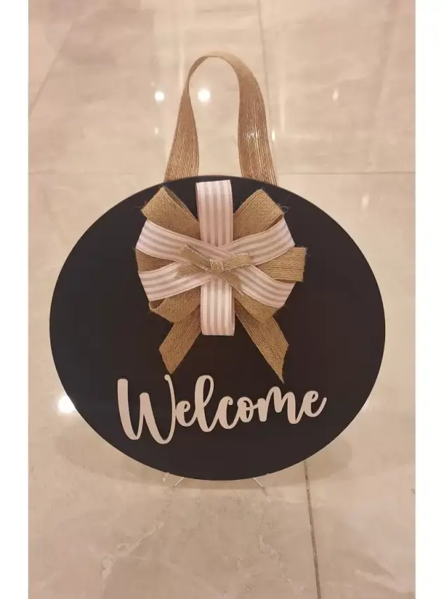 Ebruli Sanat Tasarım Welcome Özel Tasarım Kapı Süsü - 2