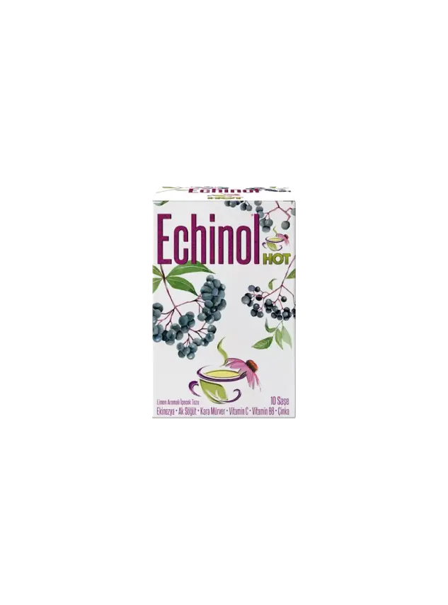 Echinol Hot Ekinezya - Kara Mürver - Limon Aromalı 10 Saşe - 1