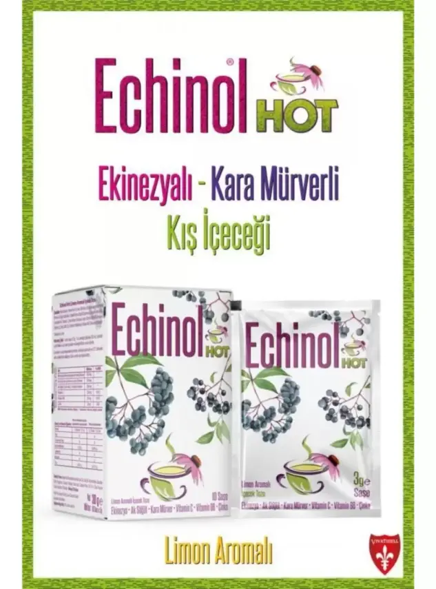 Echinol Hot Ekinezya - Kara Mürver - Limon Aromalı 10 Saşe - 3