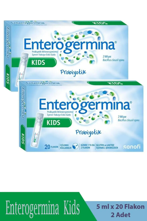 Enterogermina Kids 2-10 Yaş Probiyotik - 5 ml x 20 Flakon x 2 Adet - 1