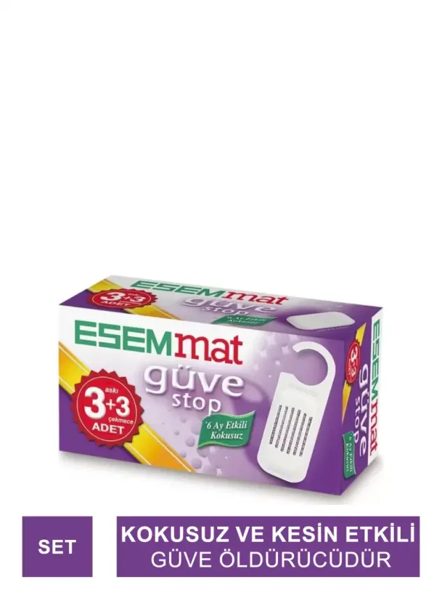 Esemmat Güve Stop - 3 Askı + 3 Çekmece - - 1