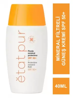 OUTLET-Etat Pur Protective Mineral Fluid Spf50 - Mineral Filtreli Güneş Kremi - 40ml - Etat Pur