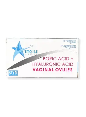 Etoile Boric Acid + Hyaluronic Asid Vaginal Ovules 10x2gr - 1