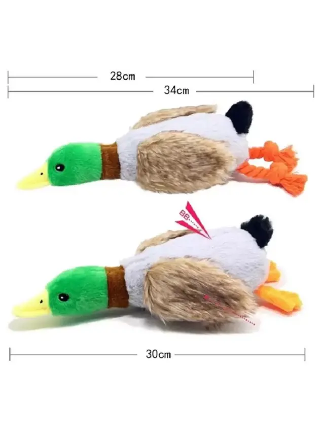 Evcil Hayvan Sesli Peluş Ördek Oyuncak 25 cm - 1