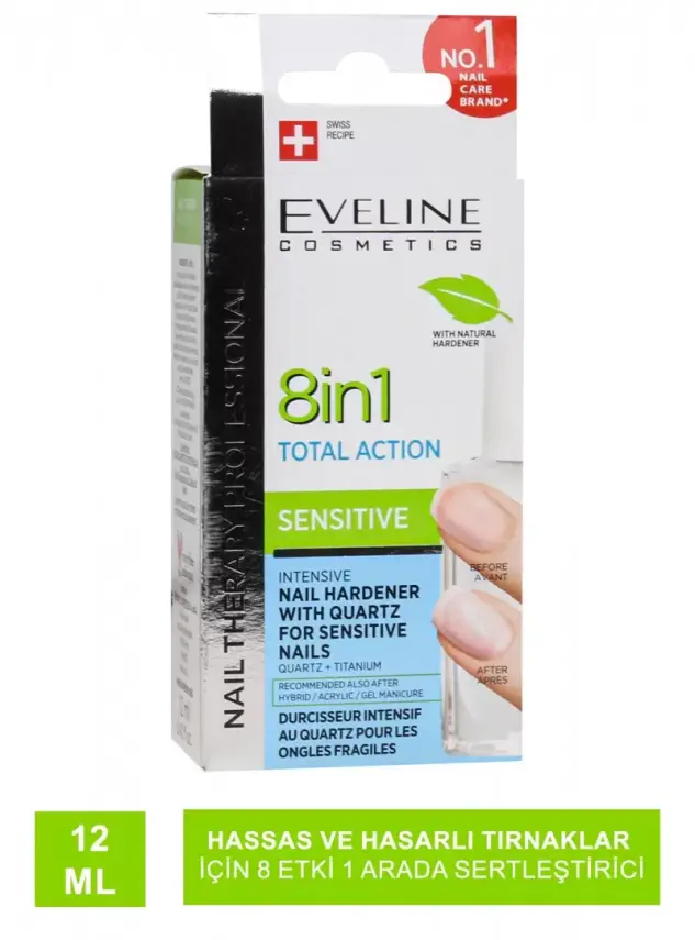 Eveline 8in1 Total Care - Yoğun Tırnak Sertleştirici - 12 ml - 1