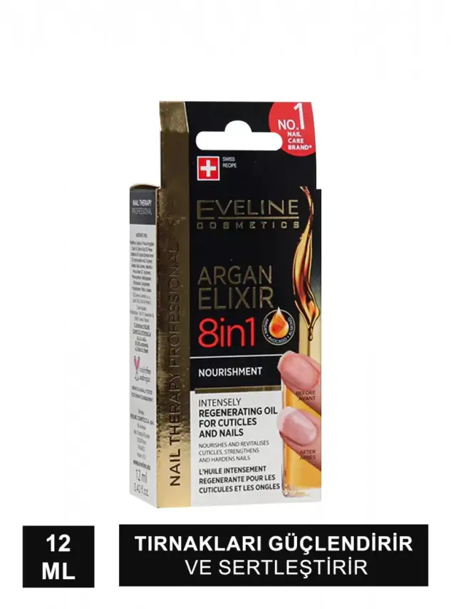 Eveline Argan Elixir 8in1 - Tırnaklar için Yenileyici Yağ - 12 ml - 1