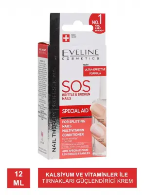 Eveline Sos Brittle & Broken Nails - Kırılgan Tırnaklar için Krem - 12 ml - Eveline Kozmetik