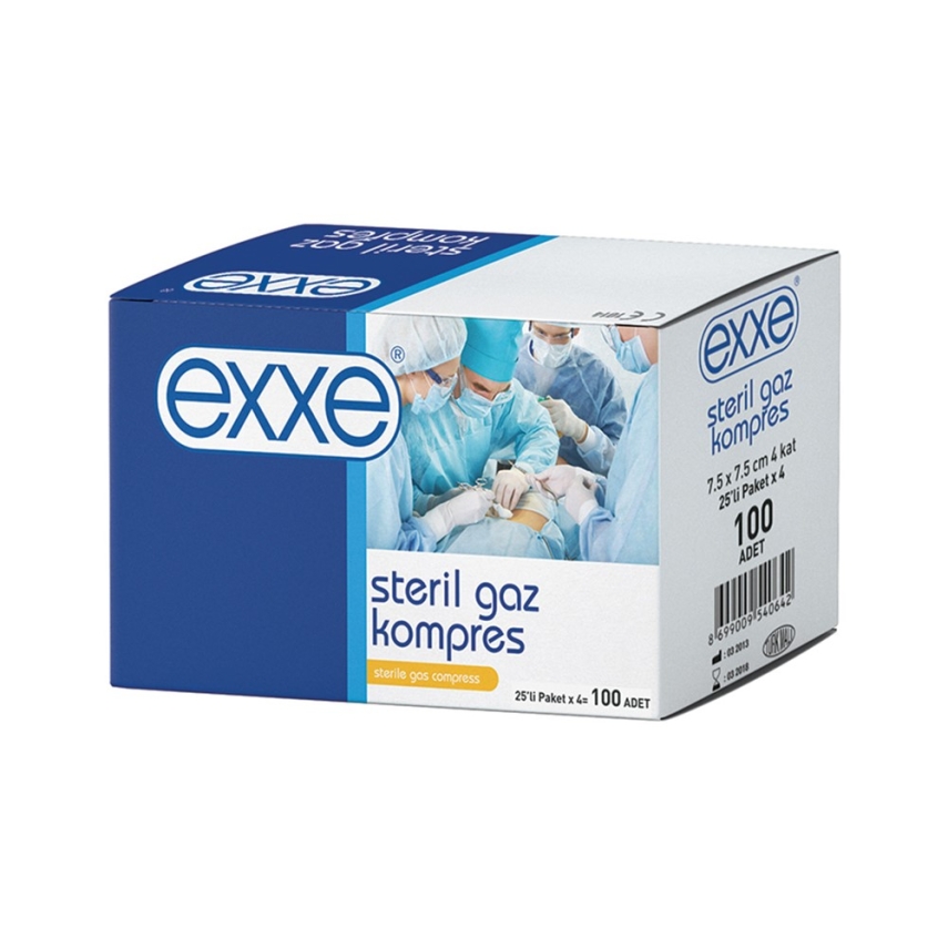 Exxe Gaz Kompres 7,5x7,5 cm 5x20 Paket - 100lü - 1