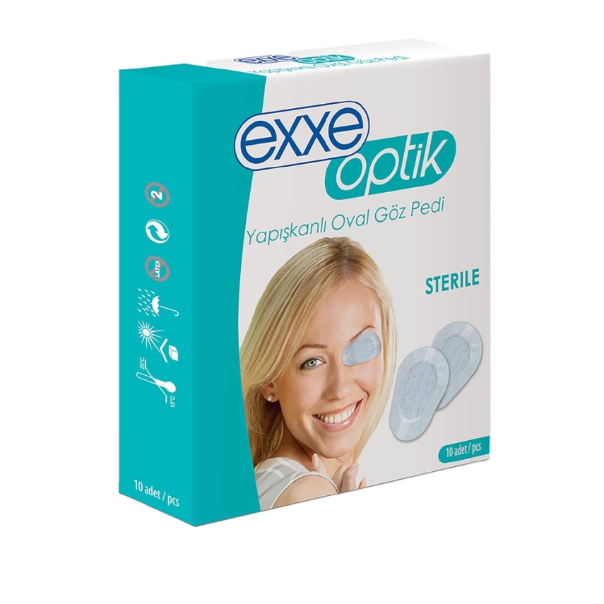 Exxe Optik Yapışkanlı Oval Göz Pedi Yetişkin 10lu - 1