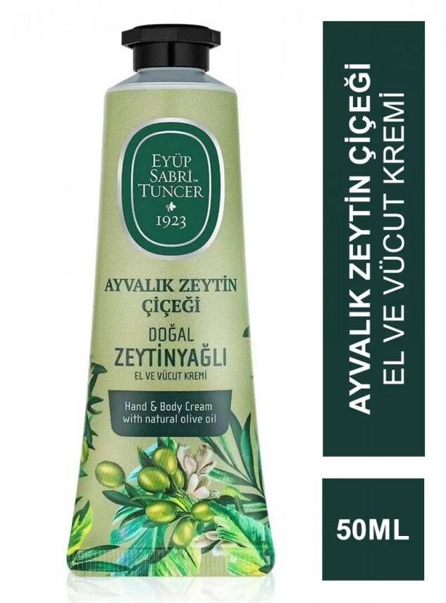 Eyüp Sabri Tuncer Ayvalık Zeytin Çiçeği Doğal Zeytinyağlı El ve Vücut Kremi 50 ml - Eyüp Sabri Tuncer