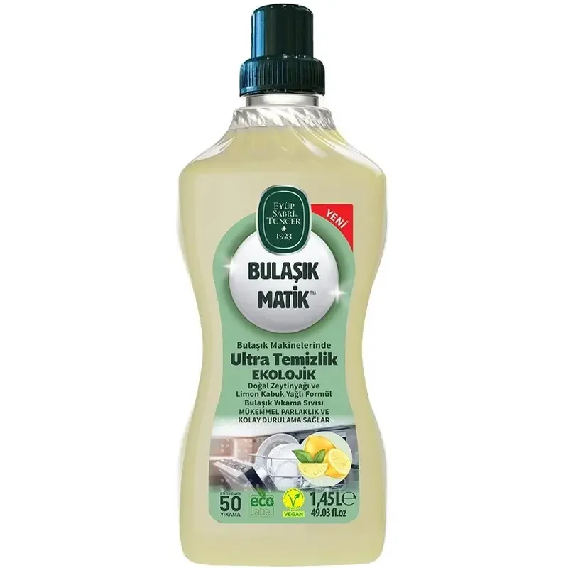 Eyüp Sabri Tuncer Bulaşık Matik Doğal Zeytinyağı ve Limon Kabuk Yağlı Formül Bulaşık Yıkama Sıvısı 1,45L - 1