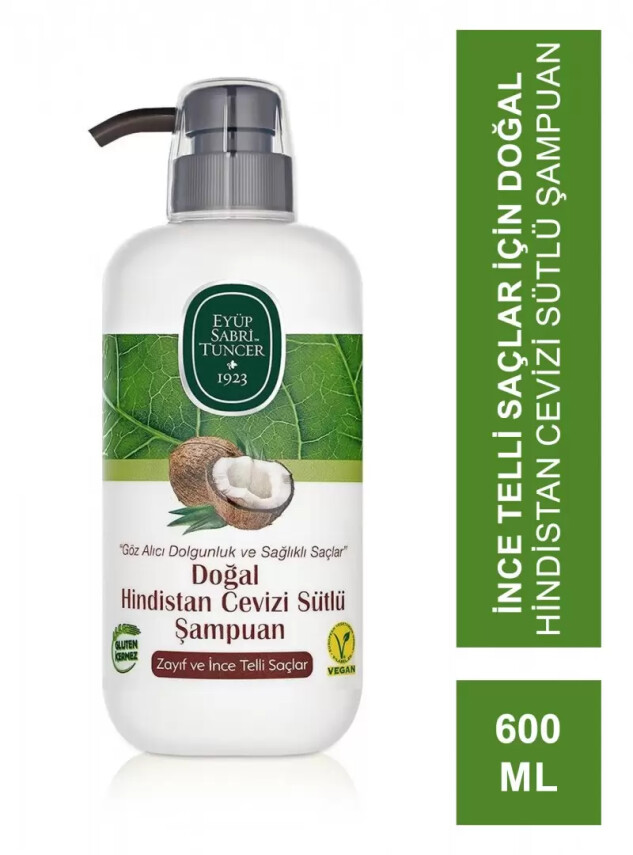 Eyüp Sabri Tuncer Doğal Hindistan Cevizi Sütlü Şampuan 600 ml - Eyüp Sabri Tuncer