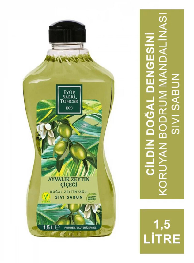 Eyüp Sabri Tuncer Doğal Zeytinyağlı Sıvı Sabun Ayvalık Zeytin Çiçeği 1,5 Lt - Eyüp Sabri Tuncer