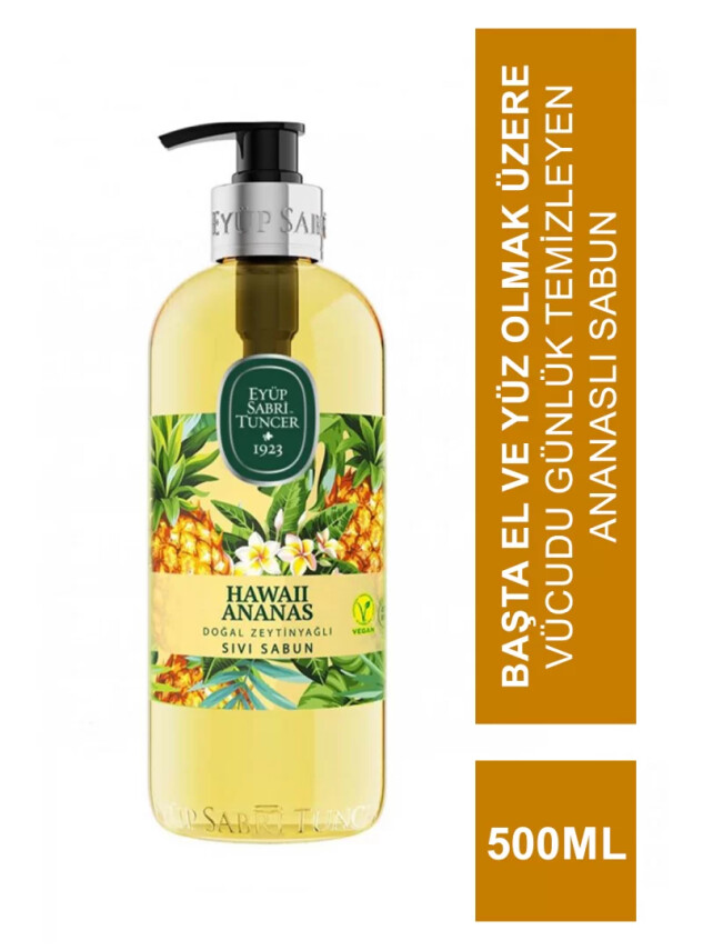 Eyüp Sabri Tuncer Doğal Zeytinyağlı Sıvı Sabun Hawaii Ananas 500 ml - Eyüp Sabri Tuncer