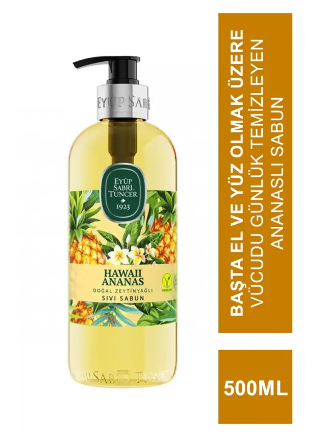 Eyüp Sabri Tuncer Doğal Zeytinyağlı Sıvı Sabun Hawaii Ananas 500 ml - 1