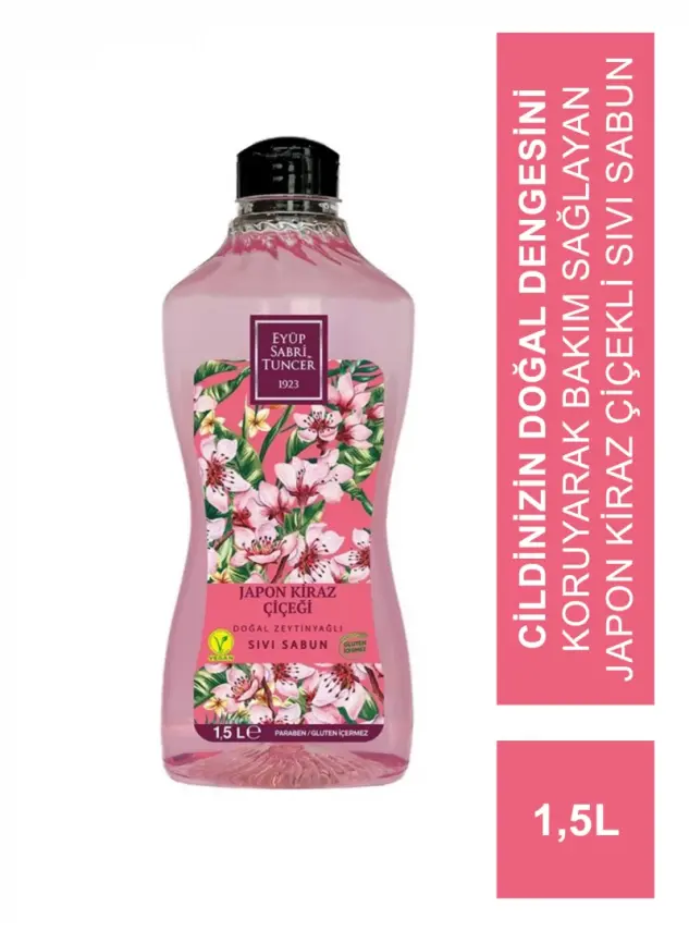 Eyüp Sabri Tuncer Doğal Zeytinyağlı Sıvı Sabun Japon Kiraz Çiçeği 1,5 Lt - 1