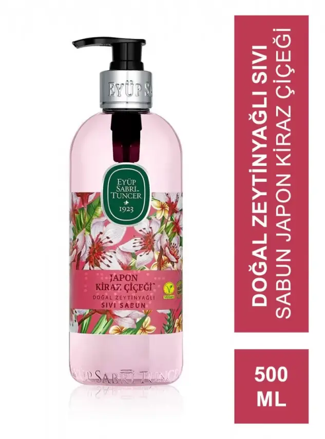 Eyüp Sabri Tuncer Doğal Zeytinyağlı Sıvı Sabun Japon Kiraz Çiçeği 500 ml - 1