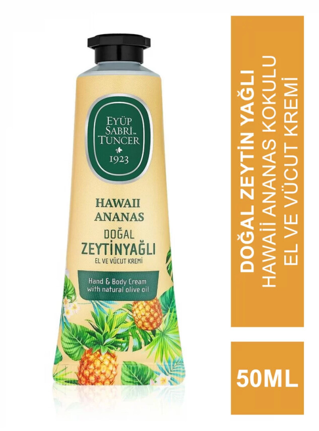 Eyüp Sabri Tuncer Hawaii Ananas Doğal Zeytinyağlı El ve Vücut Kremi 50 ml - Eyüp Sabri Tuncer