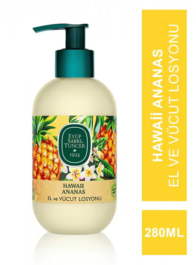 Eyüp Sabri Tuncer Hawaii Ananas Doğal Zeytinyağlı El ve Vücut Losyonu 280 ml - Eyüp Sabri Tuncer