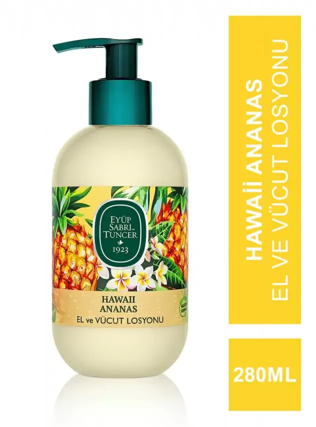 Eyüp Sabri Tuncer Hawaii Ananas Doğal Zeytinyağlı El ve Vücut Losyonu 280 ml - 1