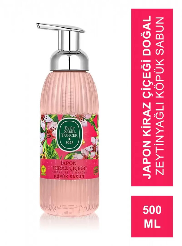 Eyüp Sabri Tuncer Japon Kiraz Çiçeği Doğal Zeytinyağlı Köpük Sabun 500 ml - Eyüp Sabri Tuncer