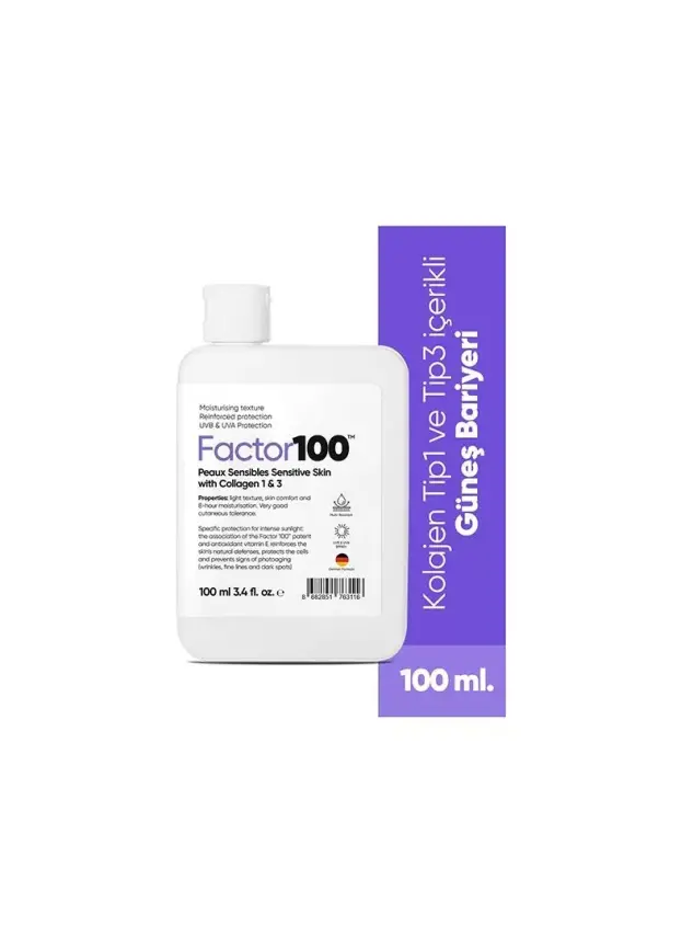 Factor100 Güneş Koruyucu Krem SPF50+ 100ml - 1