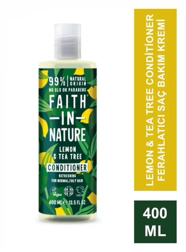 Faith In Nature Lemon & Tea Tree Conditioner Ferahlatıcı Saç Bakım Kremi 400 ml - 2