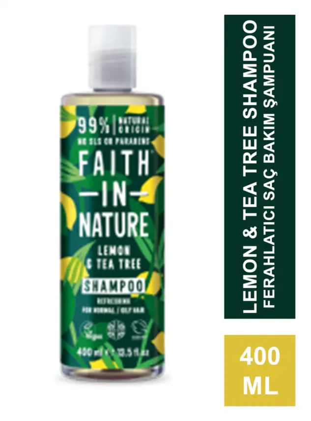 Faith In Nature Lemon & Tea Tree Shampoo Ferahlatıcı Saç Bakım Şampuanı 400 ml - 2