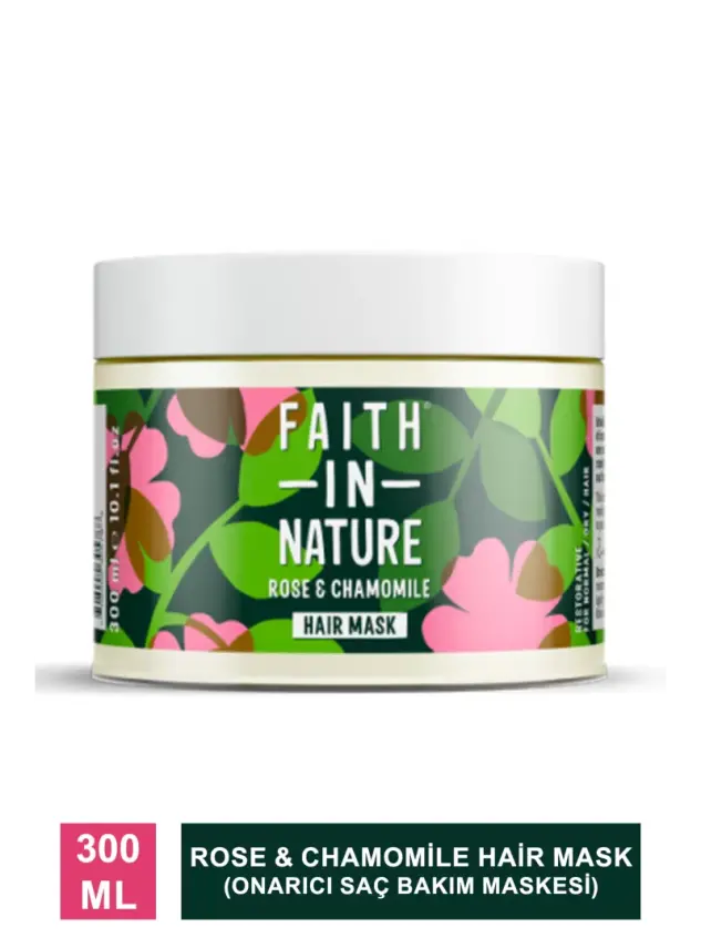 Faith In Nature Rose & Chamomile Hair Mask Onarıcı Saç Bakım Maskesi 300 ml - 2