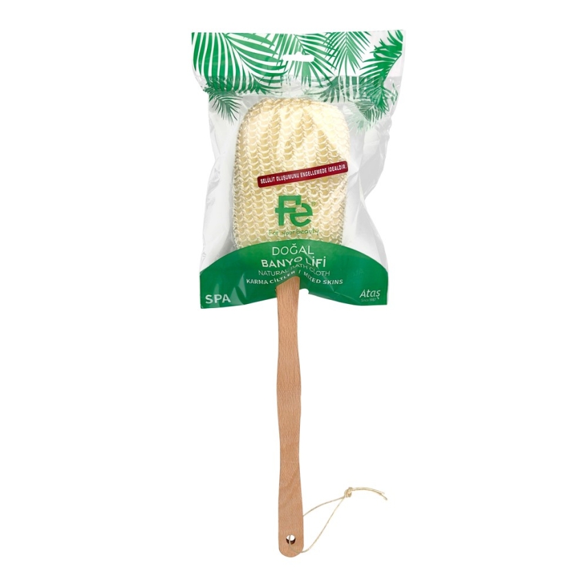 Fe Loofah Ahşap Saplı Sırt Masaj Bandı FEFU119 - 1