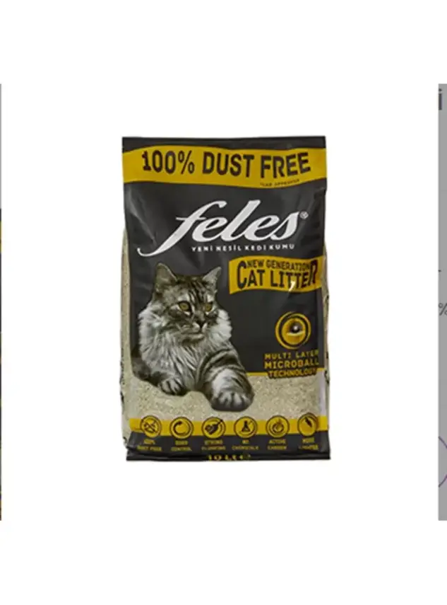 Feles Cat Litter Topaklanan İnce Taneli Kedi Kumu 10L. - 1