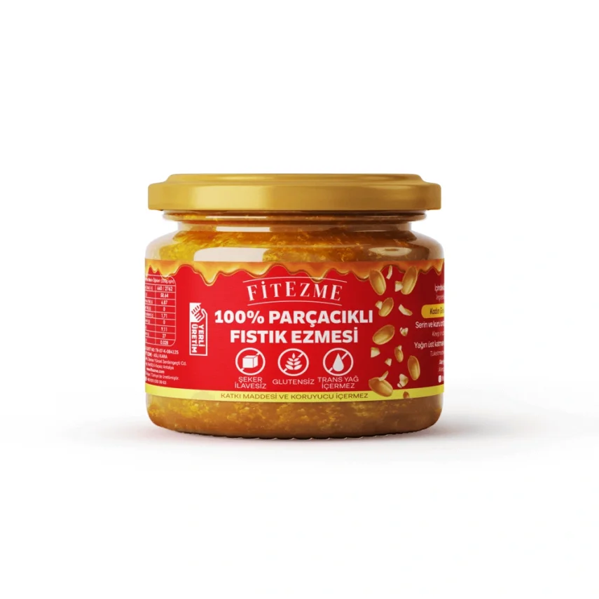 Fitezme 100% Fıstık Ezmesi Parçacıklı - Akışkan 300GR - 1