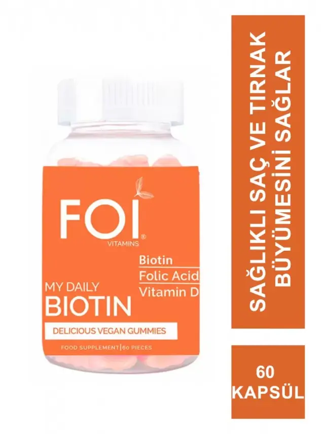 Foi Biotin Vegan Vitamin 60 Kapsül - 1