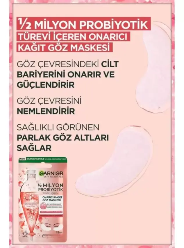 Garnier 1/2 Milyon Probiyotik Türevi Içeren Onarıcı Kağıt Göz Maskesi 6 gr - 2