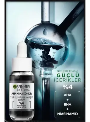 Garnier Aha+Bha Kömür Cilt Kusurları Karşıtı Serum %4 30 ml - 2