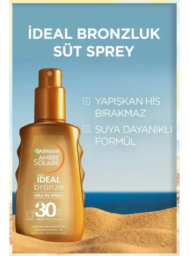 Garnier Ambre Solaire İdeal Bronze Milk Sprey Spf30+ - Bronzlaştırıcı Sprey - 150 ml - 3