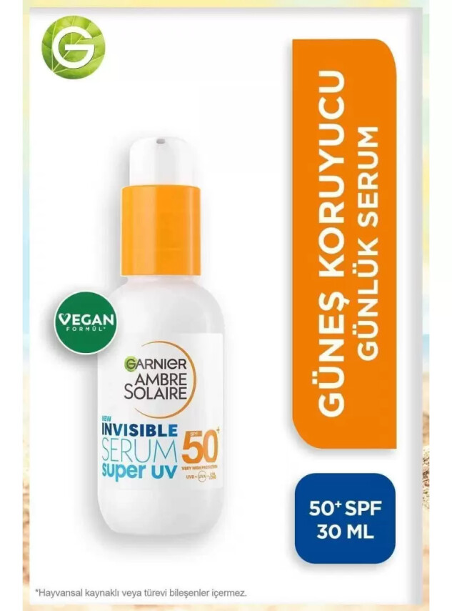 Garnier Ambre Solaire İnvisible Süper Serum - Güneş Koruyucu Günlük Serum - Spf50+ 30 ml - Garnier