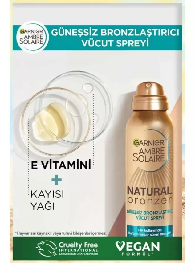 Garnier Ambre Solaire Natural Bronzer Selt Tan Mist Body - Güneşsiz Bronzlaştırıcı Sprey - 150ml - 3