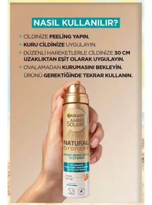 Garnier Ambre Solaire Natural Bronzer Selt Tan Mist Body - Güneşsiz Bronzlaştırıcı Sprey - 150ml - 4