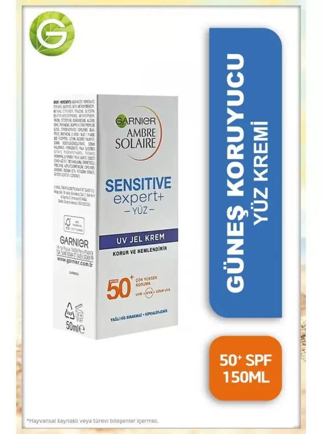 Garnier Ambre Solaire Sensitive Expert Spf50+ Jel Krem 50 ml - 1