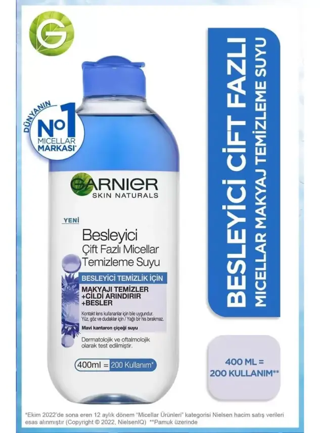 Garnier Besleyici Çift Fazlı Micellar Temizleme Suyu 400 ml - 1