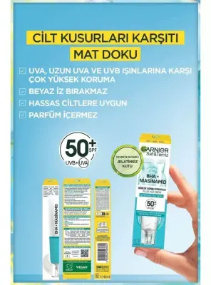 Garnier Bha+Niasinamid - Günlük Güneş Koruyucu Fluid Yüz Kremi - Spf50+ 40 ml - 3