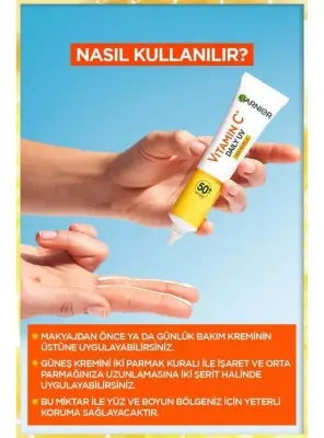 Garnier C Vitamini Parlak Günlük Güneş Koruyucu Fluid Yüz Kremi - Görünmez Doku - Spf50+ 40 ml - 2