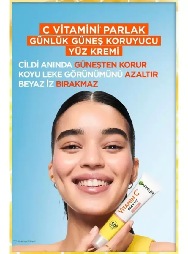 Garnier C Vitamini Parlak Günlük Güneş Koruyucu Fluid Yüz Kremi - Görünmez Doku - Spf50+ 40 ml - 3