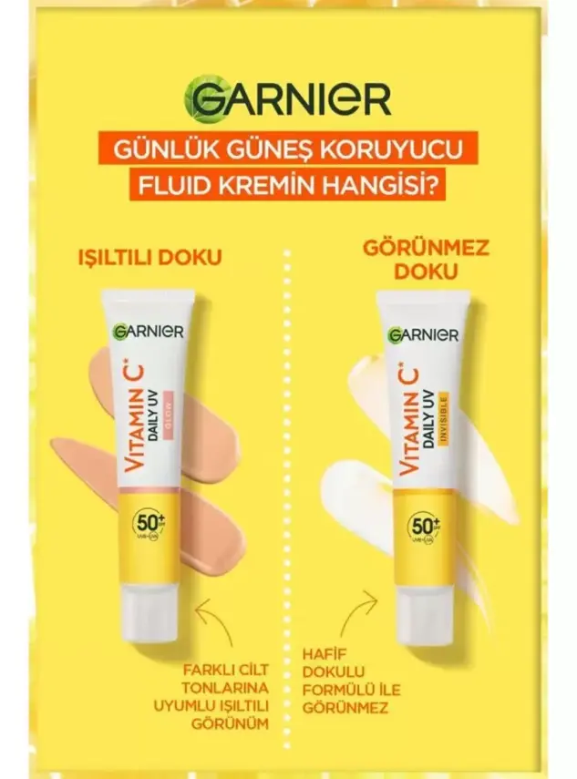 Garnier C Vitamini Parlak Günlük Güneş Koruyucu Fluid Yüz Kremi - Görünmez Doku - Spf50+ 40 ml - 4
