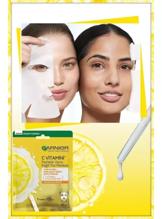 Garnier C Vitamini Parlaklık Verici Kağıt Yüz Maskesi 28 gr - 3