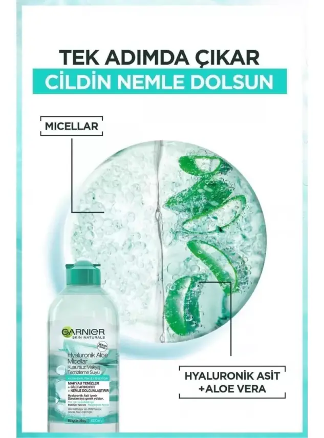 Garnier Hyaluronik Aloe Miceller Makyaj Temizleme Suyu 400 ml - 3
